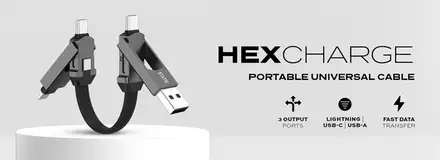 KeySmart Statik HexCharge - univerzálny USB kábel
