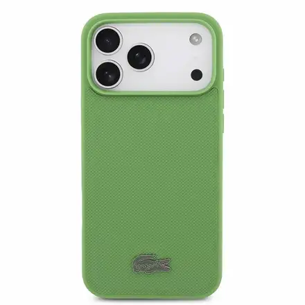 Lacoste PVC Iconic Petit Pique Metal Logo MagSafe kryt iPhone 18 Pro Max zelený