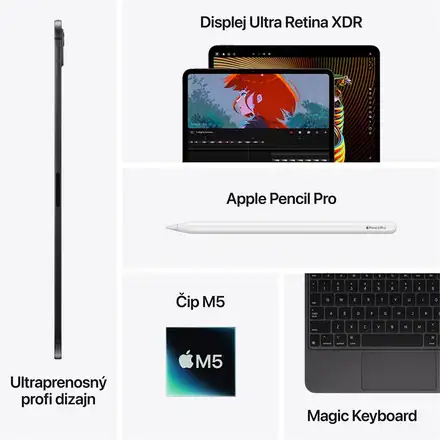 iPad Pro 11" Wi-Fi + Cellular 256GB štandardné sklo - Strieborný (2025)