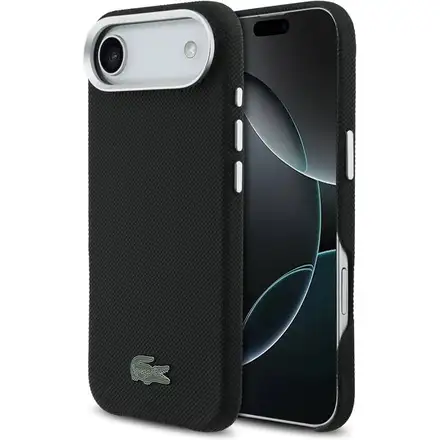 Lacoste Iconic Petit Pique Metal Logo MagSafe kryt iPhone Air čierny