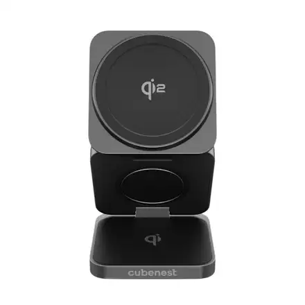 Cubenest Qi2 3v1 Skladacia bezdrôtová nabíjačka SQ312 Pro - čierny titan