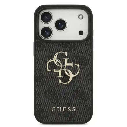 Guess PU 4G Metal Logo kryt iPhone 18 Pro šedá
