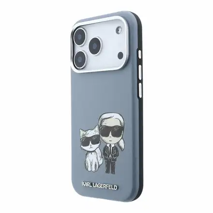 Karl Lagerfeld PU Semi Wrap Smooth Sketch Bodies Magsafe kryt iPhone 18 Pro Max modrý