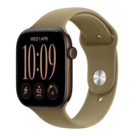 Apple Watch Series 12 GPS + Cellular 46mm Dark Bronze Aluminium Case with Olive Sport Band - M/L
