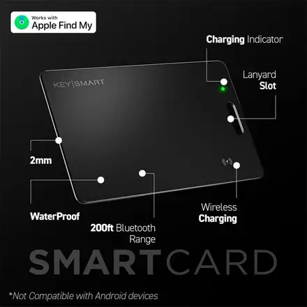 KeySmart SmartCard s Apple Find My - čierna