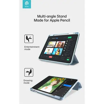 Devia puzdro Leather Case with Pencil Slot pre iPad Pro 13" M4/M5 - Black