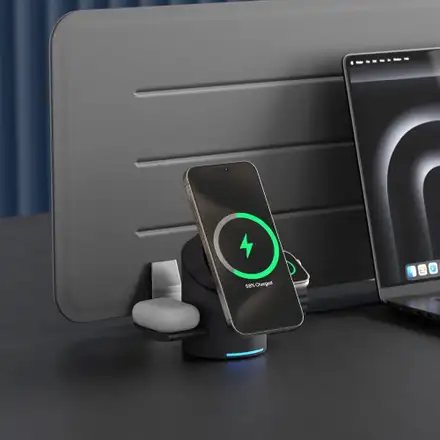 Adam Elements Mag Tube Qi2 3-in-1 Intelligent Charging Station