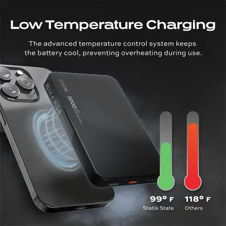 KeySmart Statik State Power Bank - magnetická s USB-C výstupom, 5000mAh, MagSafe