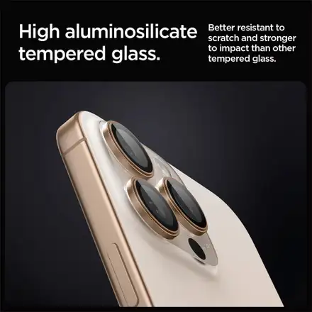 Spigen Optik Pro Lens Protector pre iPhone 16 Pro/16 Pro Max - Desert Titanium