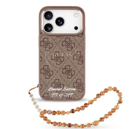 Guess PU 4G MagSafe Strap Limited Edition 299 kryt iPhone 17 Pro hnedý