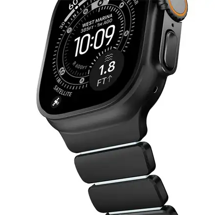 Nomad remienok Stratos pre Apple Watch 44-49mm - Ice Blue Glow/Black Hardware