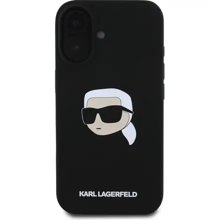 Karl Lagerfeld Liquid Silicone Karl Head MagSafe kryt iPhone 16 čierny