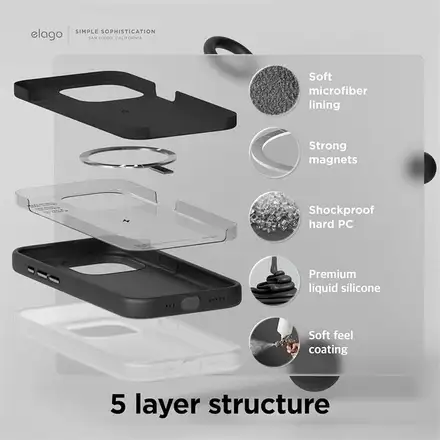 Elago kryt Silicone Case Magsafe pre iPhone 15 - Black