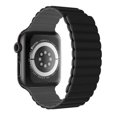 Devia remienok Nature Silicone Magnetic Watch Band 44/45/46mm - Black