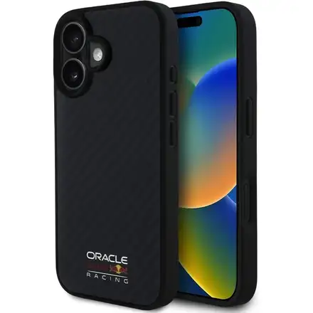 Red Bull Carbon Shiny MagSafe Zadný Kryt pre iPhone 16 čierny