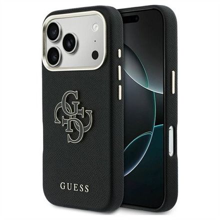 Guess PU Resin Logo kryt iPhone 17 Pro čierny
