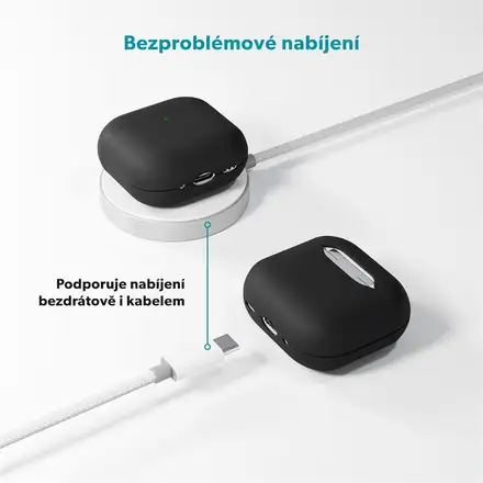 Epico Leather Case Airpods 4/Airpods 4 (ANC) - čierna
