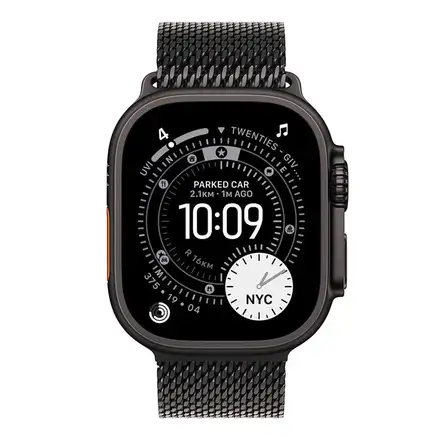 Apple Watch Ultra 3 GPS + Cellular 49mm Čierny titán s čiernym titánovým milánskym ťahom - S *Rozbalený*
