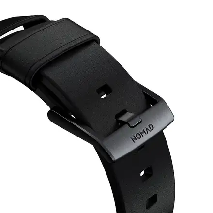 Nomad kožený remienok pre Apple Watch 44-49mm - Modern Black/Black Hardware