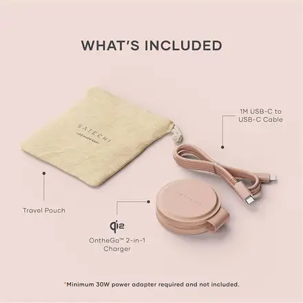 Satechi Qi2 OntheGo 2-in-1 Wireless Charger - Desert Rose