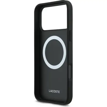 Lacoste Iconic Petit Pique MagSafe kryt + peňaženka iPhone 17 Pro Max čierny
