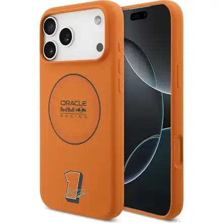 Red Bull Silicone Blue Ring MagSafe Zadný Kryt pre iPhone 17 Pro Max oranžový