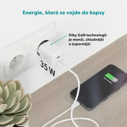 iStores by Epico Ultraboost GaN 35W sieťový adaptér EA35 - biela