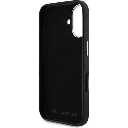 Karl Lagerfeld Grained PU K&CH Heads kryt iPhone 16 čierny