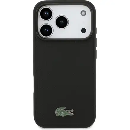 Lacoste Iconic Petit Pique MagSafe kryt + peňaženka iPhone 17 Pro čierny