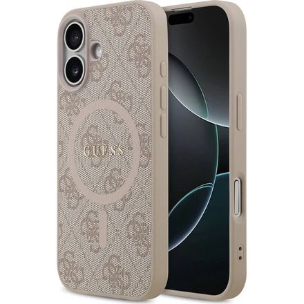 Guess PU Leather 4G Colored Ring MagSafe kryt iPhone 17 ružový