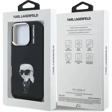 Karl Lagerfeld IML Aquarelle Karl kryt iPhone 16 Pro čierny
