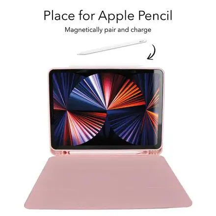 Devia puzdro Leather Case with Pencil Slot pre iPad Air 11" M1/M2/M3 - Light Pink