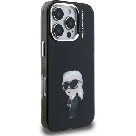 Karl Lagerfeld IML Aquarelle Karl kryt iPhone 16 Pro Max čierny