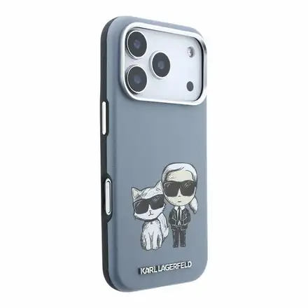 Karl Lagerfeld PU Semi Wrap Smooth Sketch Bodies Magsafe kryt iPhone 18 Pro Max modrý