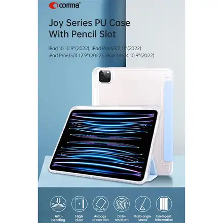 Comma puzdro Joy Series PU Case With Pencil Slot pre iPad Air 13" M2/M3 - Light Pink