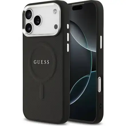 Guess PU Saffiano MagSafe kryt iPhone 17 Pro Max čierny