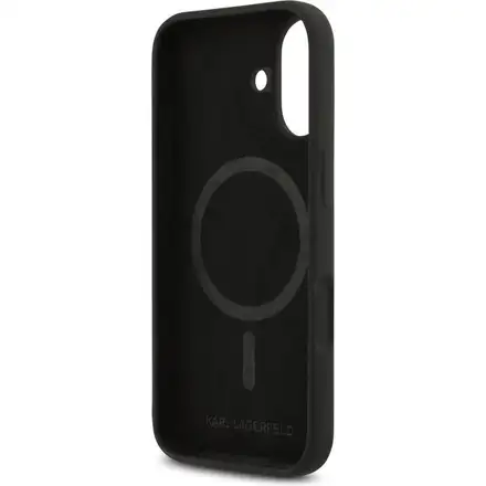 Karl Lagerfeld Liquid Silicone Double Heads MagSafe kryt iPhone 17 čierny