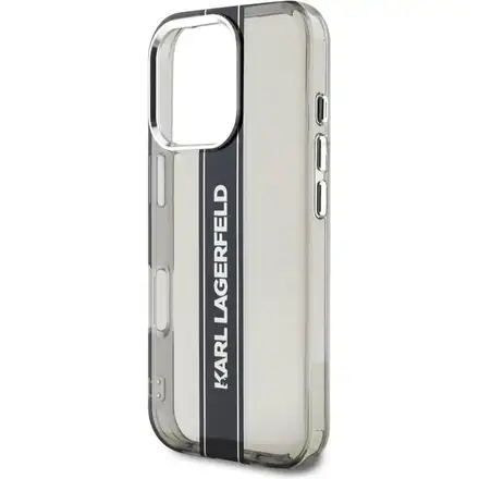 Karl Lagerfeld IML Stripe Logo kryt iPhone 16 Pro čierny