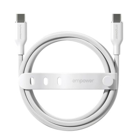 PanzerGlass kábel EMPOWER Racing USB-C to USB-C 2m 60W - White