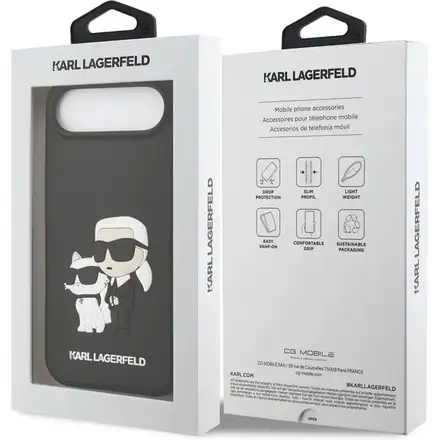 Karl Lagerfeld 3D Rubber Karl and Choupette kryt iPhone Air čierny