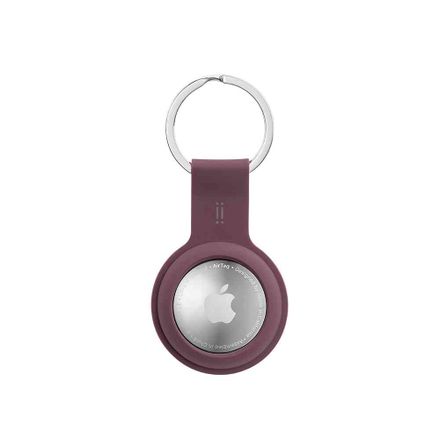Aiino - GiGiTag Silicon holder with keychain for AirTag - Red Plum