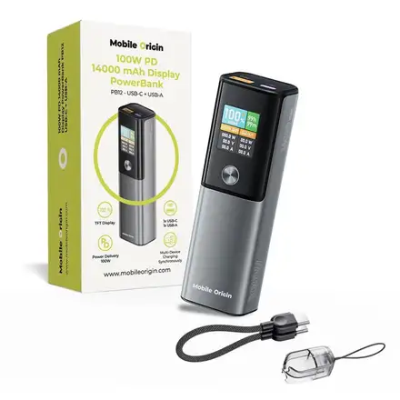 Mobile Origin PowerBank 100W PD 14000mAh - Gray