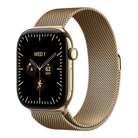 Apple Watch Series 12 GPS + Cellular 46mm Radiant Gold Titanium Case with Radiant Gold Milanese Loop - S/M