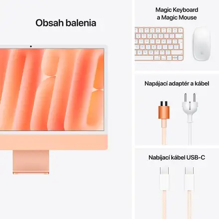 iMac 24" 4.5K Apple M4 8C CPU 8C GPU 16GB 256GB Oranžový SK