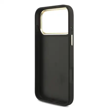 Guess PU Leather 4G Gold Frame MagSafe kryt iPhone 18 Pro čierny