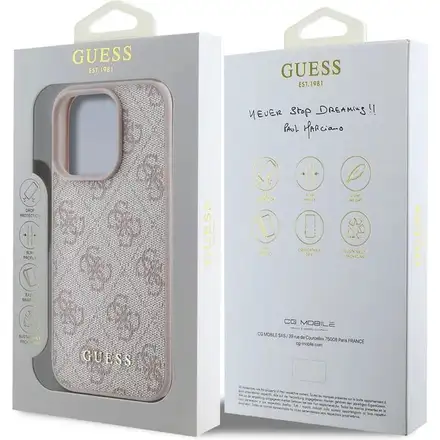 Guess 4G Charm kryt iPhone 16 Pro Max ružový