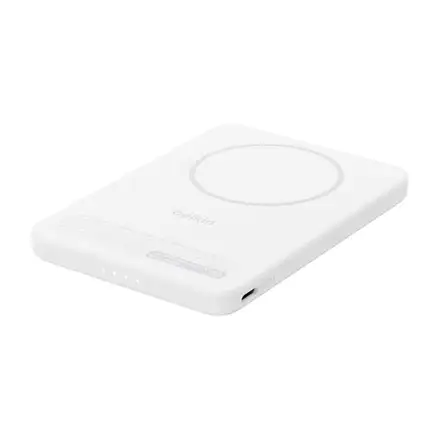 Belkin Boost Charge Slim Magnetic Powerbank 5K with Qi2 - White