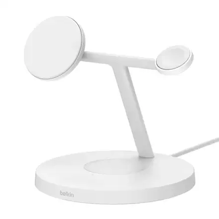 Belkin Boost Charge Pro 3-in-1 Magnetic Wireless Charging Stand with Qi2 15W - White