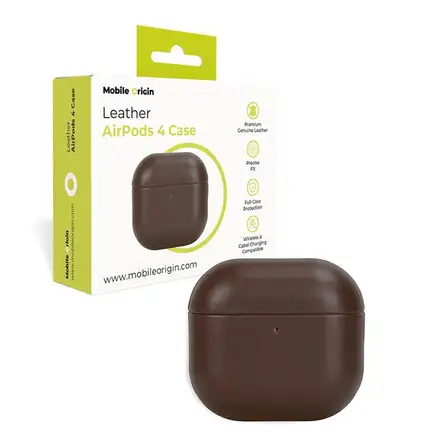 Mobile Origin puzdro Leather case pre Airpods 4/5 - Brown
