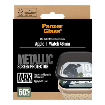 PanzerGlass ochranné sko Metallic pre Apple Watch 10/11 42mm - Black